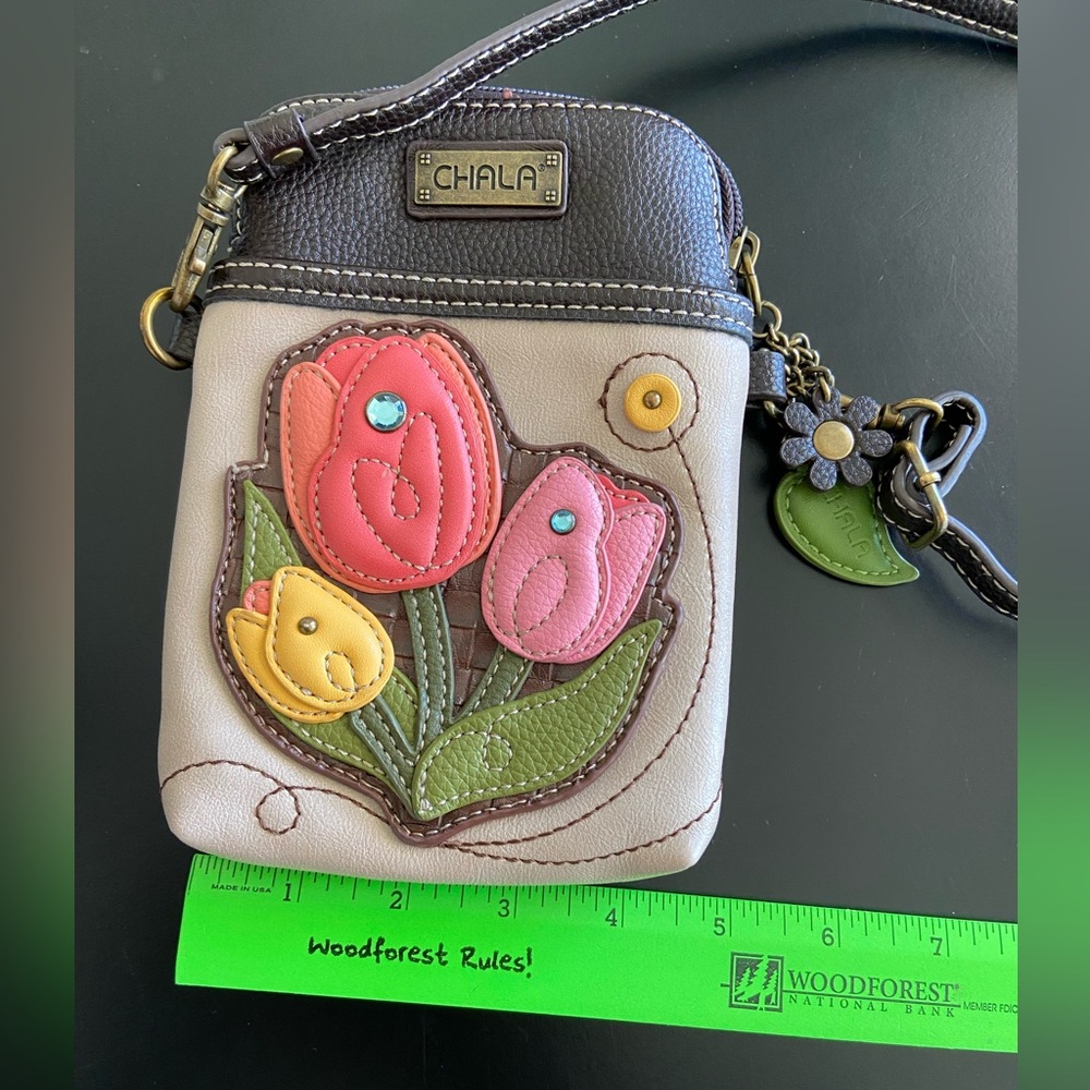 Chala tulips flowers phone cellphone purse vegan boho shorter strap - Picture 8 of 16